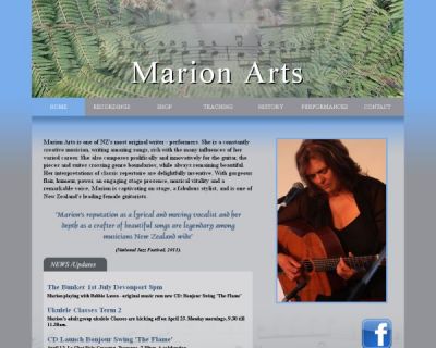 Marion Arts Web Site Design by JeRo in Tauranga
